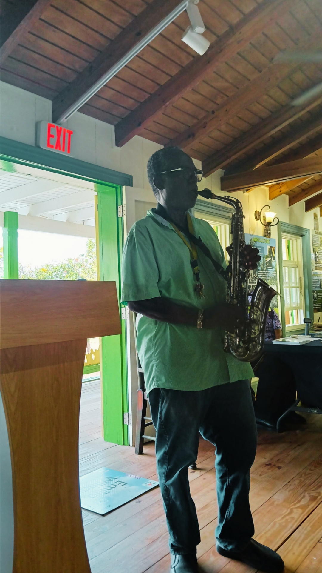 Connis Vanterpool playing saxophone
